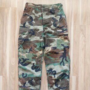 US Military Woodland Hot Weather BDU Trousers NYCO Ripstop Size Small Long